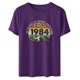 thumbnail image 1 of Liamobondopolis - Camiseta vintage de 1984 para mujer, regalo de 40 cumpleaños, con estampado de letras, estilo retro, para fiesta, informal, de manga corta, 1 of 1