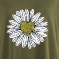 thumbnail image 5 of Hauts d'Été pour Femmes 2023 T-shirt à Manches Courtes Imprimé Petite Marguerite Col Rond Ample Blouse Pull, 5 of 5