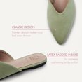 thumbnail image 2 of Hawkwell Women's Backless Slip on Slides Loafer Shoes Flats Comfortable Pointed Toe Mules，Green Suede PU 8 M US, 2 of 5