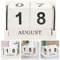 thumbnail image 1 of Raindrops 1Set White Wooden Cubes Calendar Blocks for Desktop Reusable Perpetual Date Display, 1 of 8