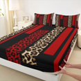 thumbnail image 3 of Feelyou Fashion Red Abstract Full Size Sheets, Cheetah Leopard Print Bed Sheets, Chic Polkadots Sheet Sets, Lightweight Room Decor, 4 Pieces, 3 of 7