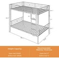 thumbnail image 4 of KOFUN Bunk Bed Twin over Twin Size with Ladder and Full-Length Guardrail, Able to Split, Metal Bunk Bed, Storage Space, No Box Spring Needed, Noise Free, Black, 4 of 8