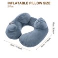 thumbnail image 2 of Self-Inflatable Plush Pillow for Travel Airplane with Bag Green 2 Pack, 2 of 7