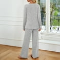 thumbnail image 7 of SUNBS Long Sleeve Lounge Sets for Women Casual Two Piece Outfits Wide Leg Pants with Pockets Crewneck Pajamas Clothing, 7 of 7
