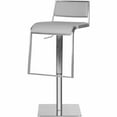 thumbnail image 3 of SAFAVIEH Natania 39" Bicast Leather Bar Stool, Grey, 3 of 4
