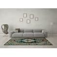 thumbnail image 3 of Ahgly Company Indoor Square Persian Light Blue Traditional Area Rugs, 8' Square, 3 of 4