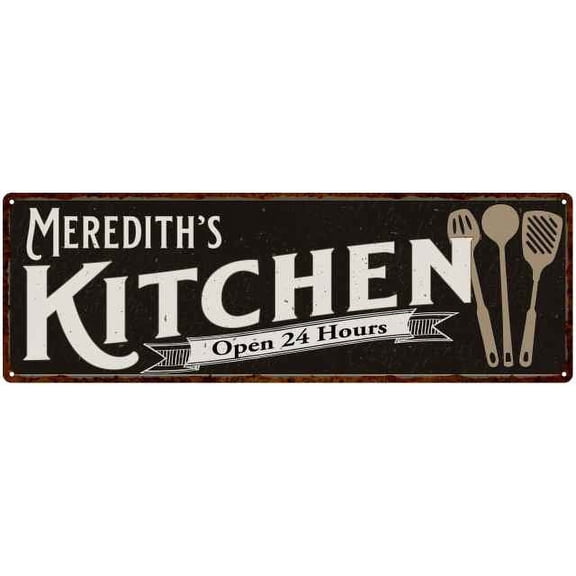 Meredith's Kitchen Sign Chic Wall Decor Gift Mom 6x18 206180014437