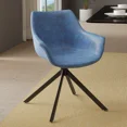 thumbnail image 2 of LeisureMod Markley Leather Swivel Dining Armchair with Black Iron Base – Comfortable Modern Accent Dining Chair for Kitchen and Dining Room Set of 4, 2 of 13