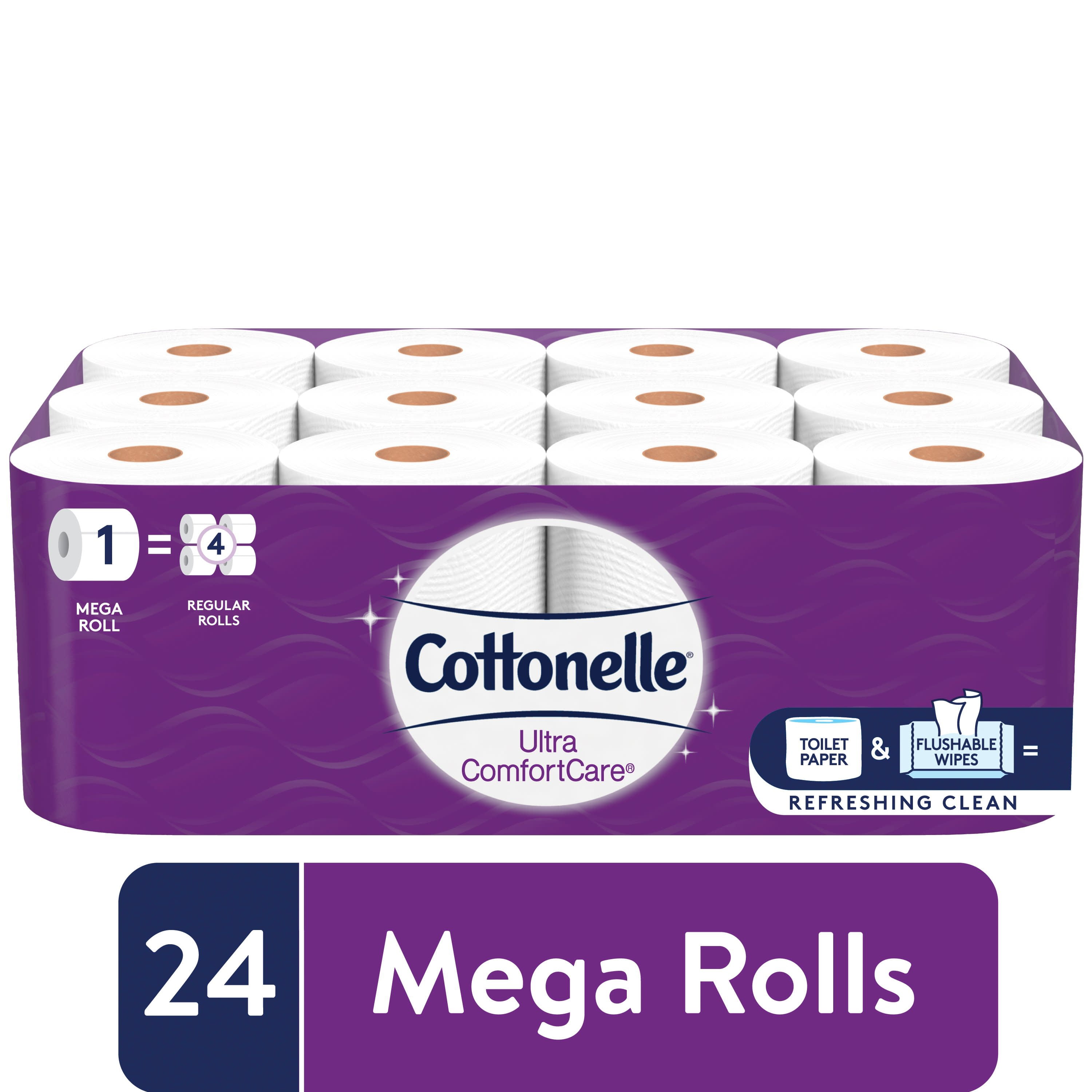 Cottonelle Ultra ComfortCare Soft Toilet Paper, 24 Mega Rolls