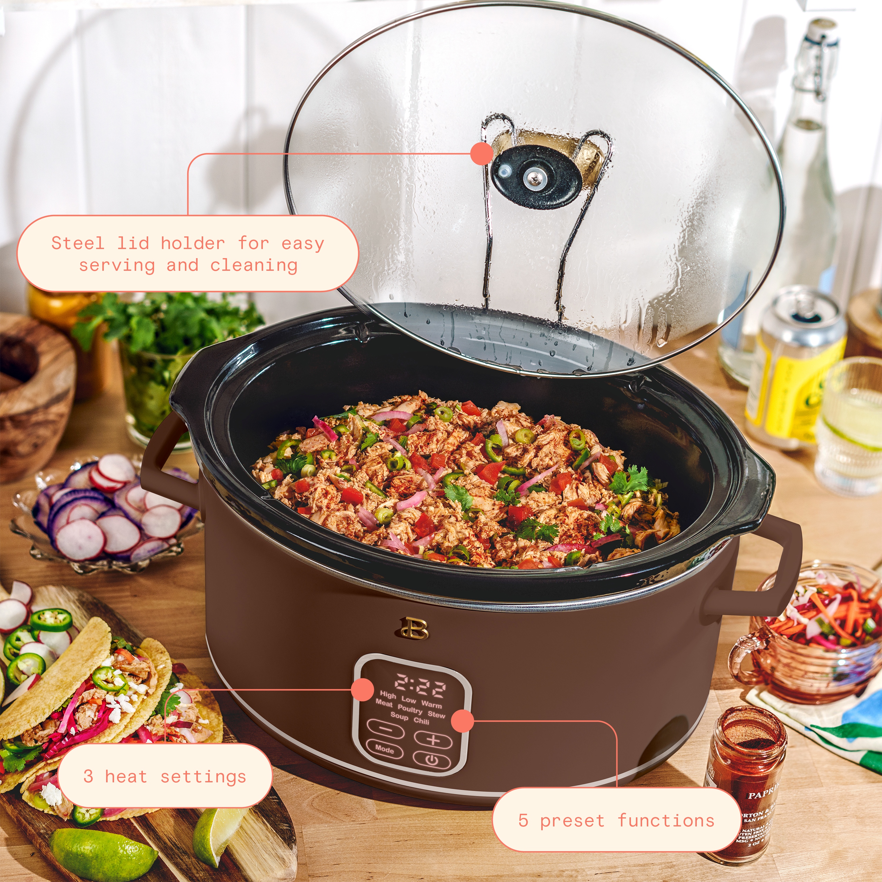 Beautiful 6-Qt Programmable Slow Cooker by Drew Barrymore photo 4