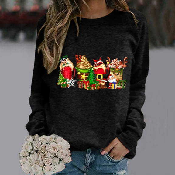 Aayomet Hoodies For Women Hoodies for Women Casual Long Sleeve Solid Pullover Tops Loose Sweatshirt with Pocket,Black S