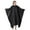 Black, variant on Toptie Satin Salon Client Barber Shop Hair Cutting Cape with Adjustable Neckline and Cuff Opening, 63" x 55"-Black