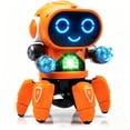 thumbnail image 5 of Lvelia Robot Toy for Kids, Intelligent Electronic Walking Dancing Robot Toys with Flashing Lights and Music for Age 3-12 Year Old Boys Girls Birthday Gift Present,Orange, 5 of 9
