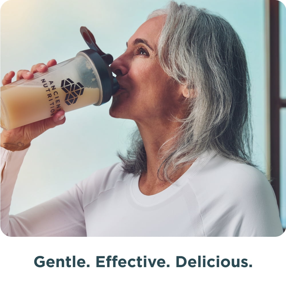 Ancient Nutrition Grass Fed Whey Protein, Vanilla Bean, 23g Protein, 20 Servings, Hydrolyzed Collagen Peptides, Organic Regenerative A2/A2 Milk Protein