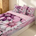 thumbnail image 3 of Erosebridal 3D Daisy Flower Zipper Full Size Comforter Sets with Fitted Sheet and 2 Pillowcases for Women Girls, Spring Butterfly Print Zipper Bedding Set, Pink Reversible, 4 Pieces, 3 of 7