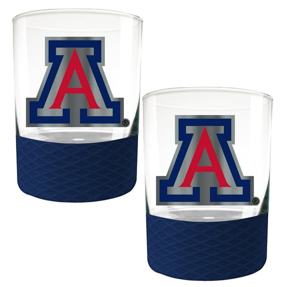 Arizona Wildcats 2-Pack 14oz. Rocks Glass Set with Silcone Grip