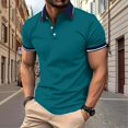 thumbnail image 5 of HAJWOH Polo Shirts for Men Dressy Casual Button Collared Golf T Shirt Classic Solid Color Business Summer Blouses, 5 of 7