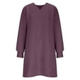 thumbnail image 4 of Garden Dresses for Women Solid Color Casual Long Sleeved V-neck Side Pocket Casual Fashion Dress, 4 of 6