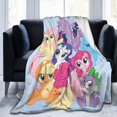 thumbnail image 1 of Manta de dibujos animados de My Little Pony, suave y acogedora manta de franela de felpa para todas las estaciones para niños y niñas, manta de vellón cálida y liviana para sofá cama o viaje de 60 x, 1 of 8