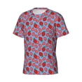 thumbnail image 5 of Qekee Strawberries Classic Fit T-Shirt Men's Shirt Men's Tight Short Sleeves for Exercise, Running, Mountaineering - Strawberries, 5 of 9