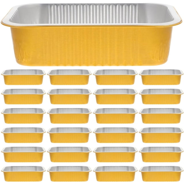 LOVEVER 25 Pack Aluminum Pans Disposable Foil - Steam Table Deep Pans - Tin Pans Great for Cooking Heating Storing Prepping Food