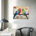 thumbnail image 3 of Nawypu  Colorful Bird Wall Art Watercolor Animal Parrot Picture Canvas Prints Two Love Birds on Branch for Living Room Bathroom Bedroom Decor Framed Office Home Walls Decoration, 3 of 4