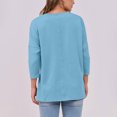 thumbnail image 7 of gakvbuo Summer Tunic Top for Womens 3/4 Sleeve Blouse Shirt Fashionable Women's Solid Color Casual Pullover Round Neck 3/4 Sleeve Top, 7 of 7