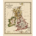 thumbnail image 2 of Stieler 20x23 Gold Ornate Wood Framed with Double Matting Museum Art Print Titled - British Isles Great Britain - Stieler 1852, 2 of 4