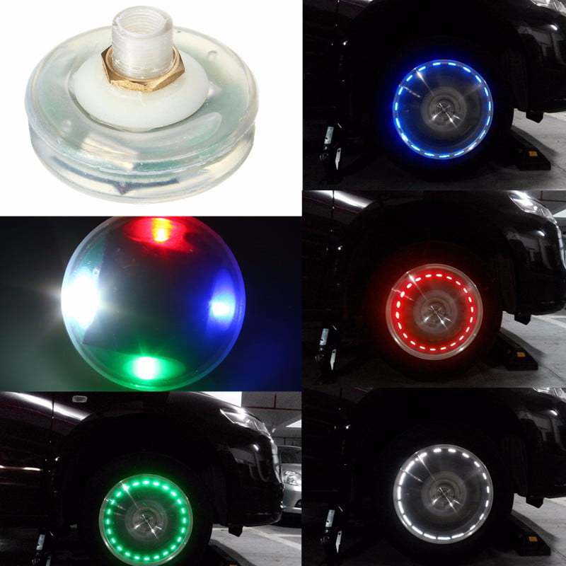 1x Car Bicycle Wheel Tire Valve Cap Spoke Neon LED Flash Light Lamp Accesscory 