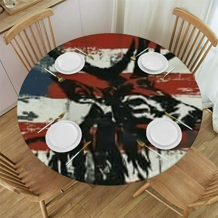 

Patifu Round Tablecloth 100% Polyester Stain-Resistant for Indoor Outdoor Dining Wedding Party - Picnic Kitchen Farmhouse Decor 42 -46