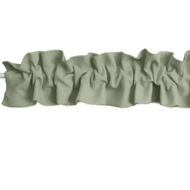 Solid Poplin Curtain Sleeve Topper Dark Sage