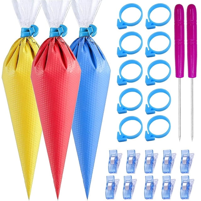 Set de 122 Piezas de Mangas Pasteleras Desechables sin Boquilla con Accesorios para Decoración de Pasteles y Galletas