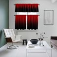 thumbnail image 5 of Red Black Ombre Kitchen Curtains Valances and Tiers Set of 3 Abstract Modern Lines Gradient Tier Curtains and Valance with Rod Pocket for Small Windows, 27.5"x24", 5 of 9