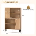thumbnail image 3 of Costway 47” Storage Cabinet with 2 Doors & 4 Open Shelves, 5 Metal Support Legs for Kitchen Natural, 3 of 10