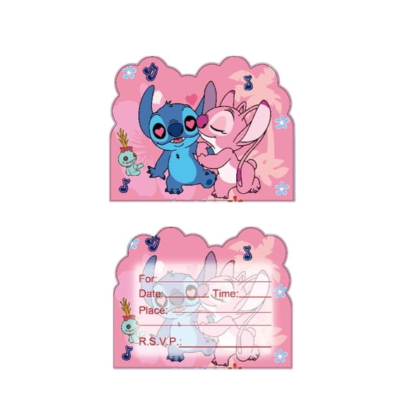 30 Pcs Experiment 626 Anime Cartoon Birthday Party Invitations, Fill-in Kids Birthday Invite Cards for Boys Girls