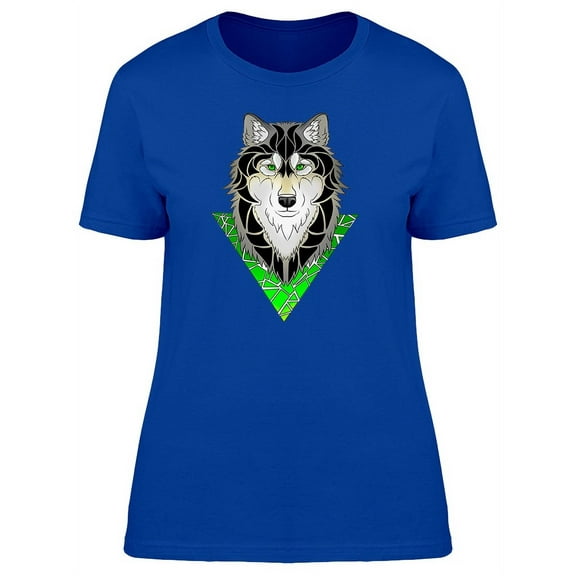 Cool Wolf & Triangle Tattoo T-Shirt Women -Image by Shutterstock, Female Large