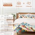thumbnail image 6 of 3 Piece Mountains Teal Duvet Cover Set Full Size,Microfiber Comforter/Quilt Cover with Corner Ties and 2 Pillowcases,Yellow Red Turquoise Abstract Painting Art All Season Bedding with Zipper Closure, 6 of 8