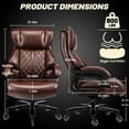 thumbnail image 4 of Qusaphy 800LBS Big and Tall Executive Office Chair, PU Leather Ergonomic Desk Chair with Adjustable Backrest and Thick Padded Cushion, Heavy Duty Chair for Home or Office Brown, 4 of 9