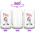 thumbnail image 2 of Merry Christmas Bichon Frise Santa Hat Xmas Tree Winter Holiday 16oz Glass Cup Mug Bichons Dog Lovers Gifts Idea Glass Can - 01013, 2 of 5