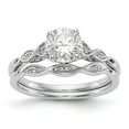 thumbnail image 7 of 14K White Gold Ring Band Engagement Semi Mount center Stone Mounting Round Diamond, Size 8, 7 of 7