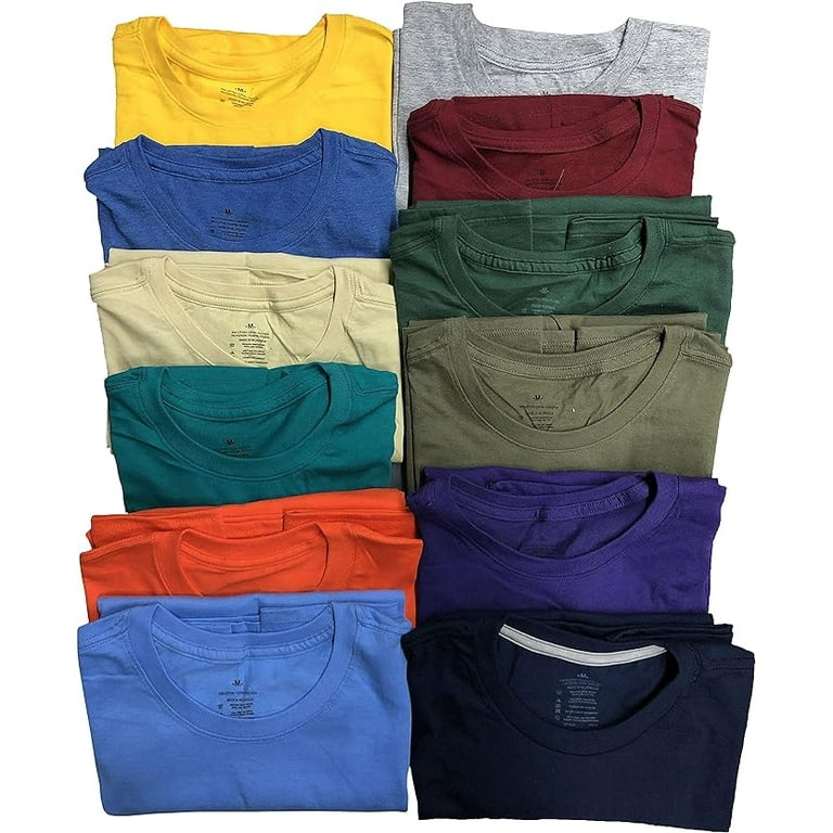 Men's 100% Cotton Basic T-Shirt - Short Sleeve Crew Neck (Sizes M To 6XL)