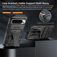 thumbnail image 6 of Rugged Phone Case for Google Pixel 11 Pro XL, Military Grade Shockproof Cover with Sliding Camera Lens Protector, 2-Way Kickstand, Anti-Slip, Heavy Duty Full-Body Drop Protection ﻿,Black, 6 of 8