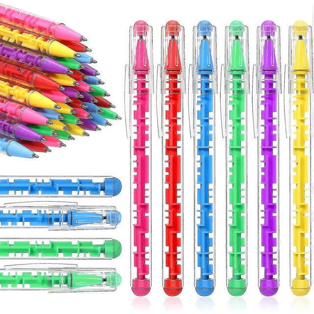 36 Packs Maze Puzzle Shape Ballpoint Pen With Built In Ball Novelty Creative Pens Blue Ink Fidget Maze Toy Pens Stress Relief Puzzle Pens For Adult Ki