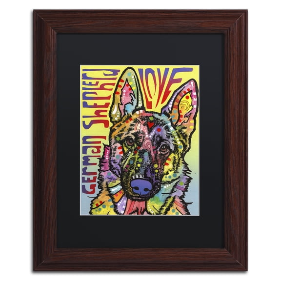 Trademark Fine Art 'German Shepherd Luv' Matted Framed Art by Dean Russo