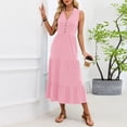 thumbnail image 6 of Taylonsss Womens Casual Fashion Solid Color V Neck Sleeveless Mid Length Dress Soft Elastic Fabric Suitable Fit Elegant Summer Wear, 6 of 9