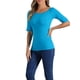 thumbnail image 4 of INSPIRE CHIC Camisetas de Cuello Barco para Mujeres, de Manga Corta, Ajustadas, Suaves, T-Shirt XL Azul Lago, 4 of 6