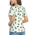 thumbnail image 3 of Vsdgher Cute Avocado Yoga Women Shirts V Neck Short Sleeve Tops T-Shirt Basic Tees, S to 3XLLarge, 3 of 5