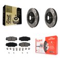 thumbnail image 1 of Transit Auto Front Coated Drilled Slotted Disc Brake Rotors and Semi-Metallic Pads Kit for Car Lexus IS250 KDS-100089, 1 of 11