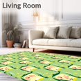 thumbnail image 2 of ODIKA 3'x5' Machine Washable Non-Slip Area Rug, Alphabet Adventure with Whimsical Animal Letters High Traffic Rug, Green, 687625, 2 of 7