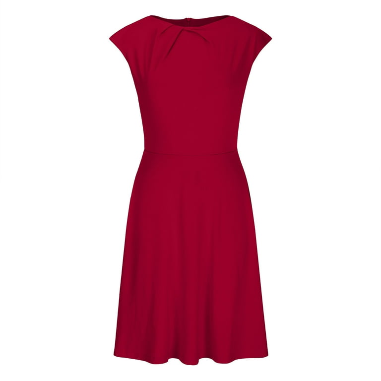 qolati Mother of Bride Dresses 2024 Cap Sleeve Boatneck A